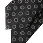 Black White Polka Dot Silk Adjustable Women Necktie Tie
