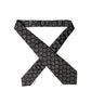 Black White Polka Dot Silk Adjustable Women Necktie Tie