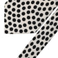 White Black Polka Dot Silk Adjustable Women Necktie Tie