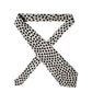 White Black Polka Dot Silk Adjustable Women Necktie Tie