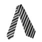 Black White Stripes Silk Adjustable Women Necktie Tie