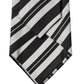 Black White Stripes Silk Adjustable Women Necktie Tie