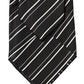 Black White Stripes Silk Adjustable Women Necktie Tie
