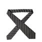 Black White Stripes Silk Adjustable Women Necktie Tie
