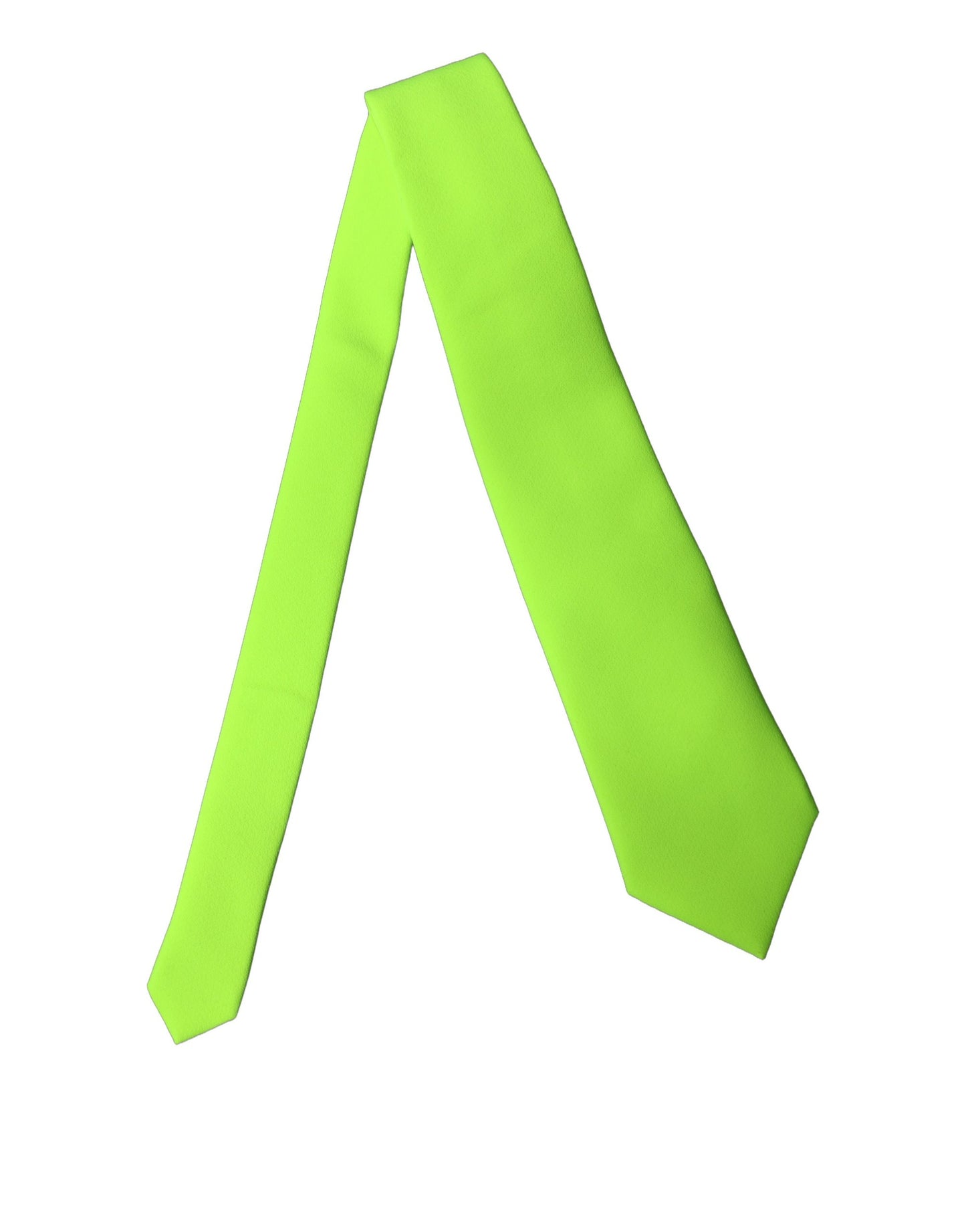 Neon Green Polyester Adjustable Women Tied Necktie Tie