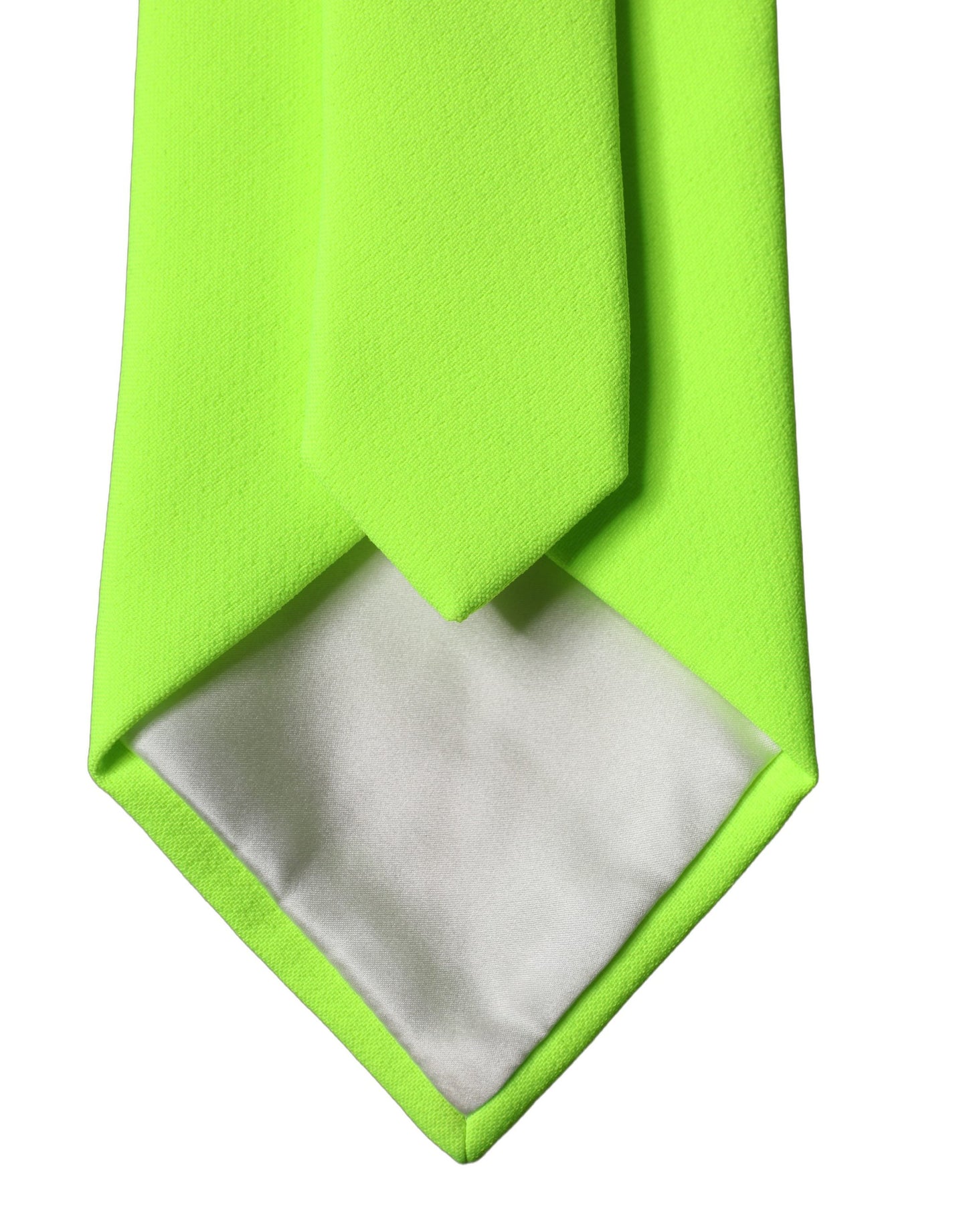 Neon Green Polyester Adjustable Women Tied Necktie Tie