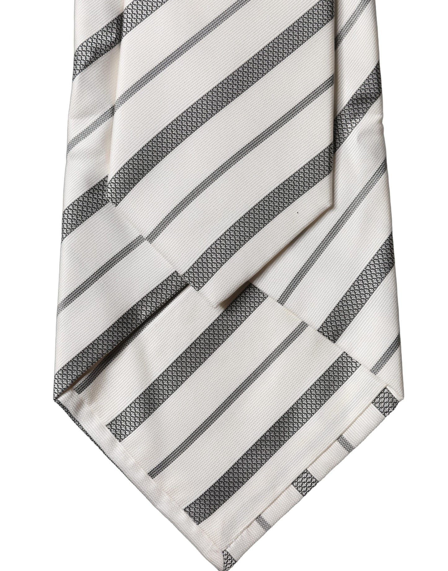 Black White Stripes Silk Adjustable Women Necktie Tie