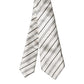 White Black Stripes Silk Adjustable Women Necktie Tie