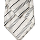 White Black Stripes Silk Adjustable Women Necktie Tie