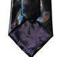 Black Iridescent Silk Adjustable Women Tied Necktie Tie