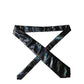 Black Iridescent Silk Adjustable Women Tied Necktie Tie