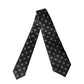 Black White Geometric Silk Adjustable Women Necktie Tie