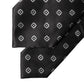 Black White Geometric Silk Adjustable Women Necktie Tie