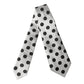 White Black Polka Dot Silk Adjustable Women Necktie Tie