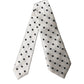 White Black Polka Dot Silk Adjustable Women Necktie Tie