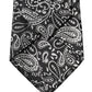 Black White Paisley Silk Adjustable Women Necktie Tie