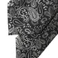 Black White Paisley Silk Adjustable Women Necktie Tie