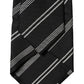 Black White Stripes Silk Adjustable Women Necktie Tie