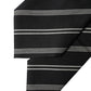 Black White Stripes Silk Adjustable Women Necktie Tie