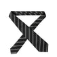 Black White Stripes Silk Adjustable Women Necktie Tie