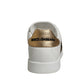 White Gold Crest Crown Portofino Sneakers Shoes