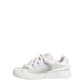 White Calfskin Leather Low Top Sneakers Shoes