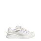 White Calfskin Leather Low Top Sneakers Shoes
