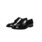 Black Calfskin Leather Derby Men Dress Shoes