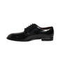 Black Calfskin Leather Derby Men Dress Shoes
