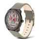 Gray Leather Dress Watch