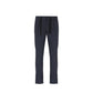 Blue Elastane Casual Pants