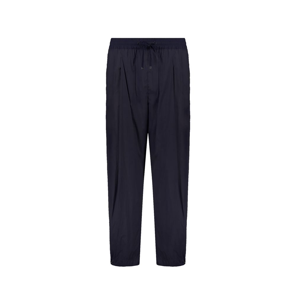 Blue Elastane Casual Pants