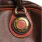 Pattern red, brown, gold canvas duffel bag