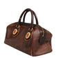Pattern red, brown, gold canvas duffel bag