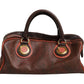 Pattern red, brown, gold canvas duffel bag
