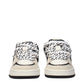 Beige Leather Low Top Sneakers
