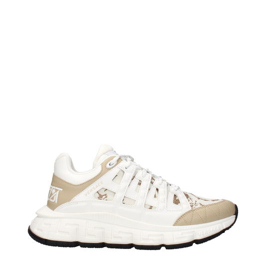 White Fabric Athletic Sneakers