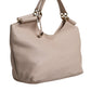 Light Pink Leather Logo Plaque Tote Shoulder Borse Bag