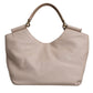 Light Pink Leather Logo Plaque Tote Shoulder Borse Bag