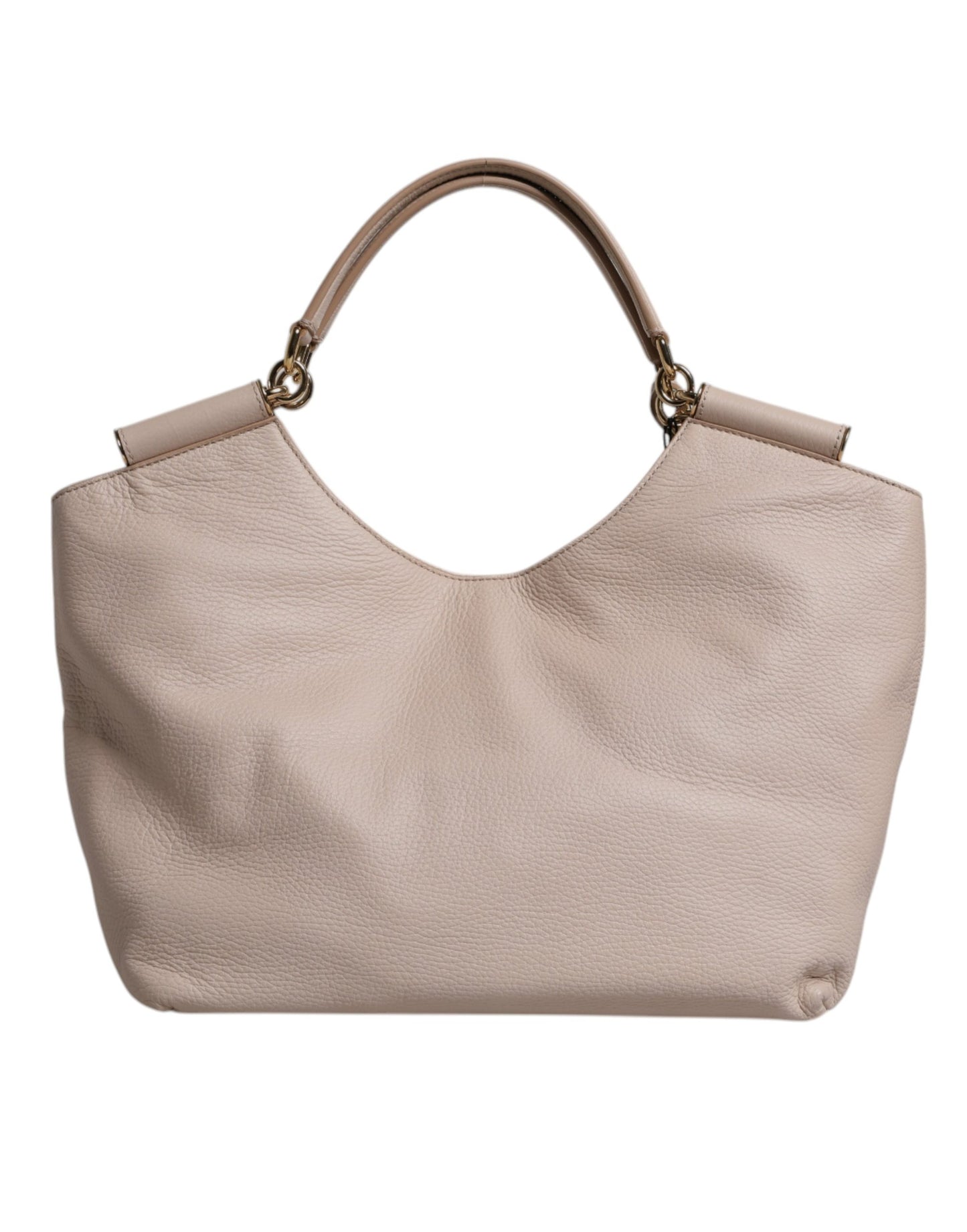 Light Pink Leather Logo Plaque Tote Shoulder Borse Bag