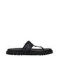 Black Fabric Flip-Flop Sandals