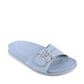 Blue Leather Flat Sandals