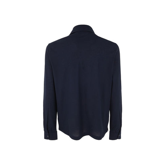 Blue Cotton Polo Shirt