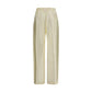 Beige Viscose Casual Pants