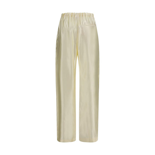 Beige Viscose Casual Pants