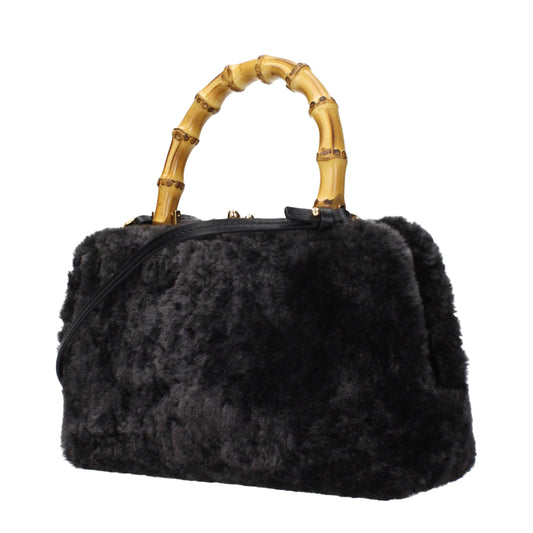Black Fur Handbag