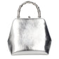 Gray Leather Handbag