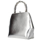 Gray Leather Handbag
