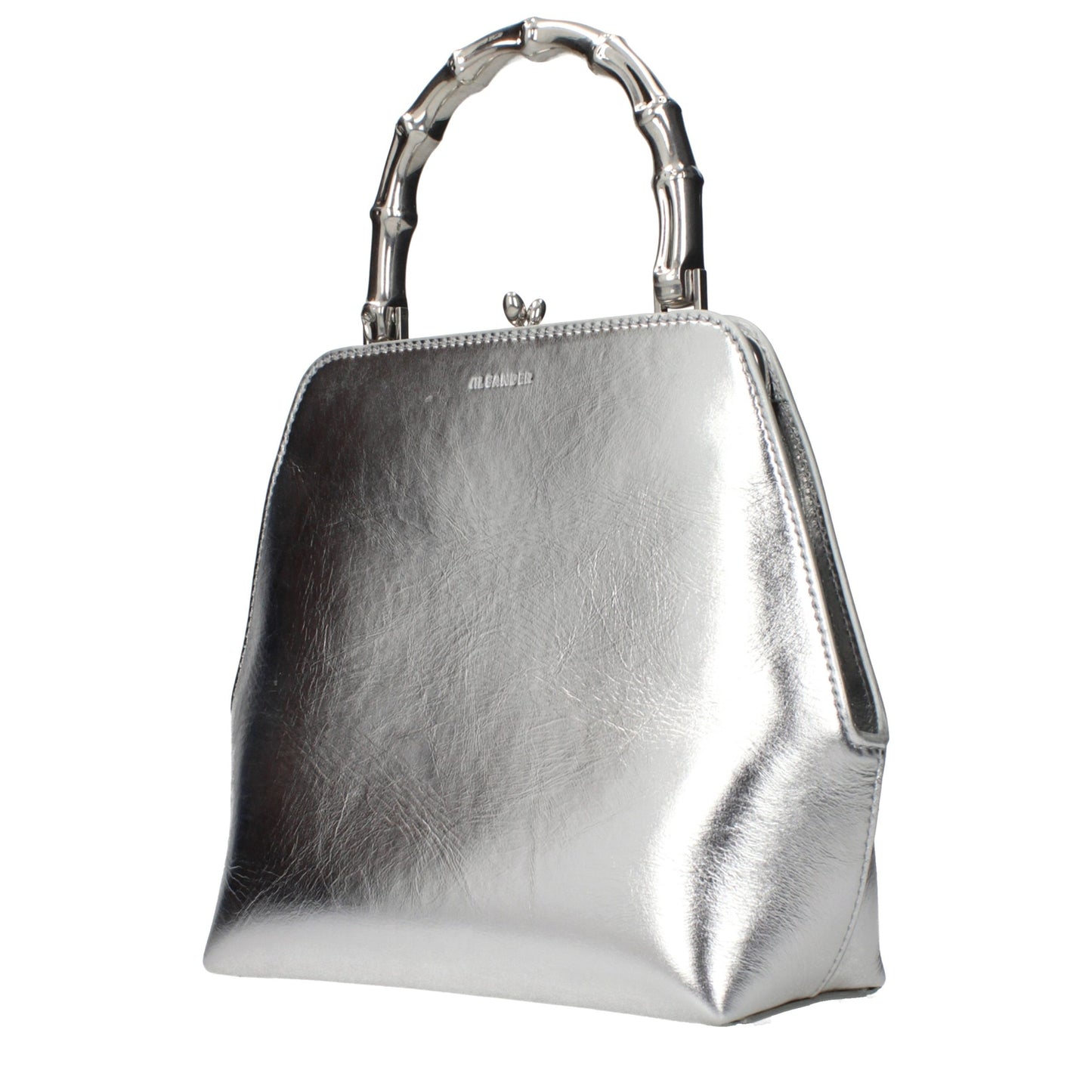 Gray Leather Handbag