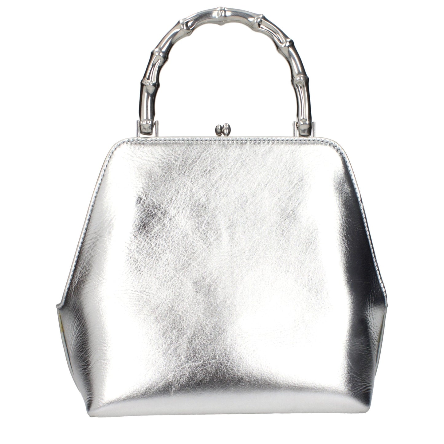 Gray Leather Handbag